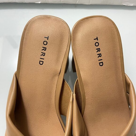 Torrid Womens New Beige Chunky Heel Y2K 90s Thong Heel Sandals Size 7.5WW - Picture 7 of 9